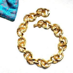 Golden Pretzel Vintage Necklace